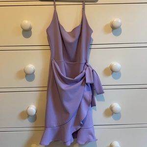 lavender Lucy in the Sky wrap dress
